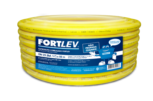 ELET. CORRUGADO FORTLEV 25 MM AMARELO